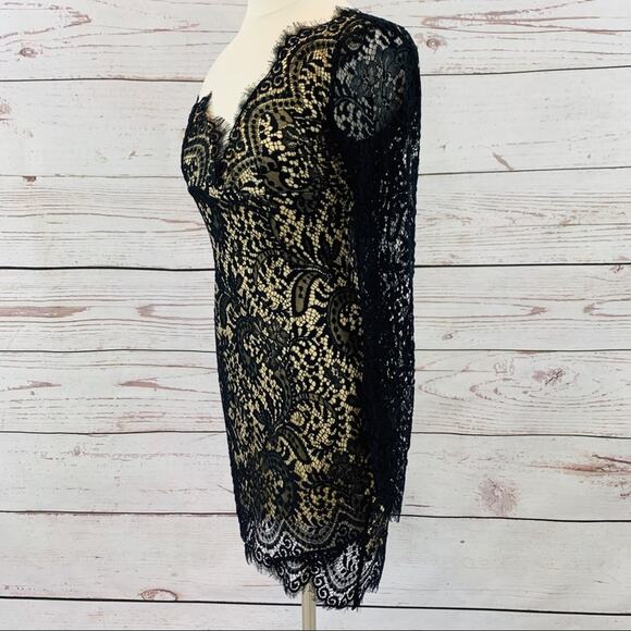 Wink Gal black lace dress single sleeve sheath - Picture 3 of 9
